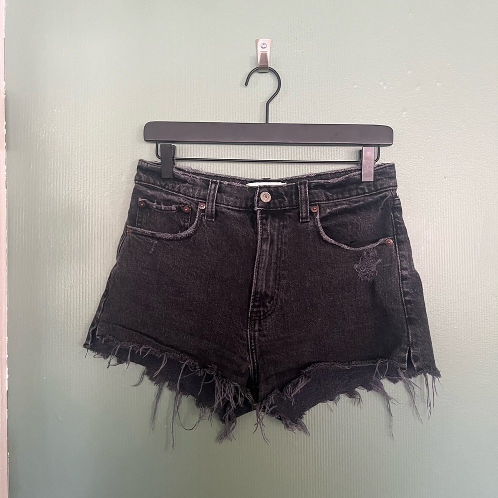 Abercrombie and Fitch Black Denim Shorts